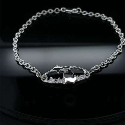 Great Lakes Michigan Silver Bracelet