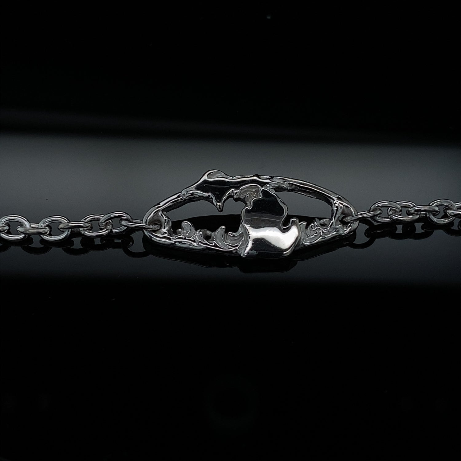 Great Lakes Michigan Silver Bracelet