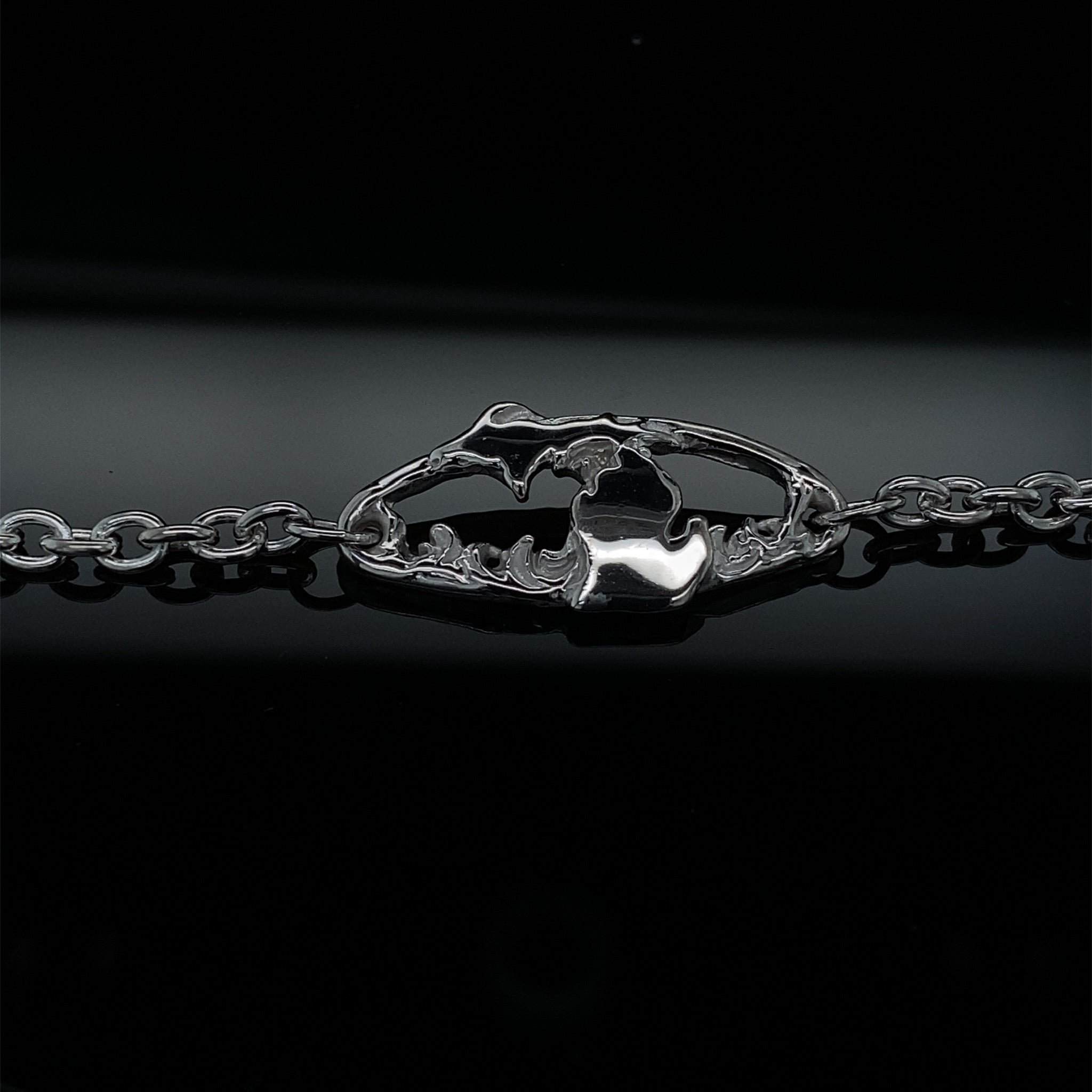 Great Lakes Michigan Silver Bracelet