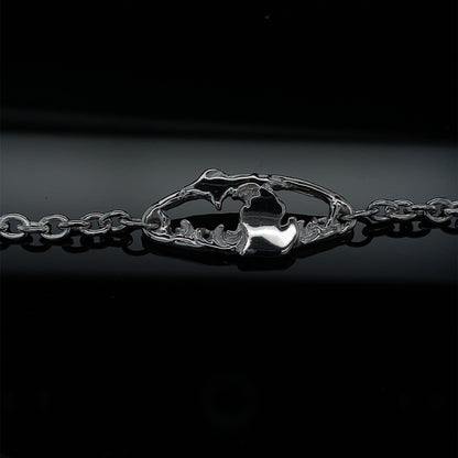 Great Lakes Michigan Silver Bracelet