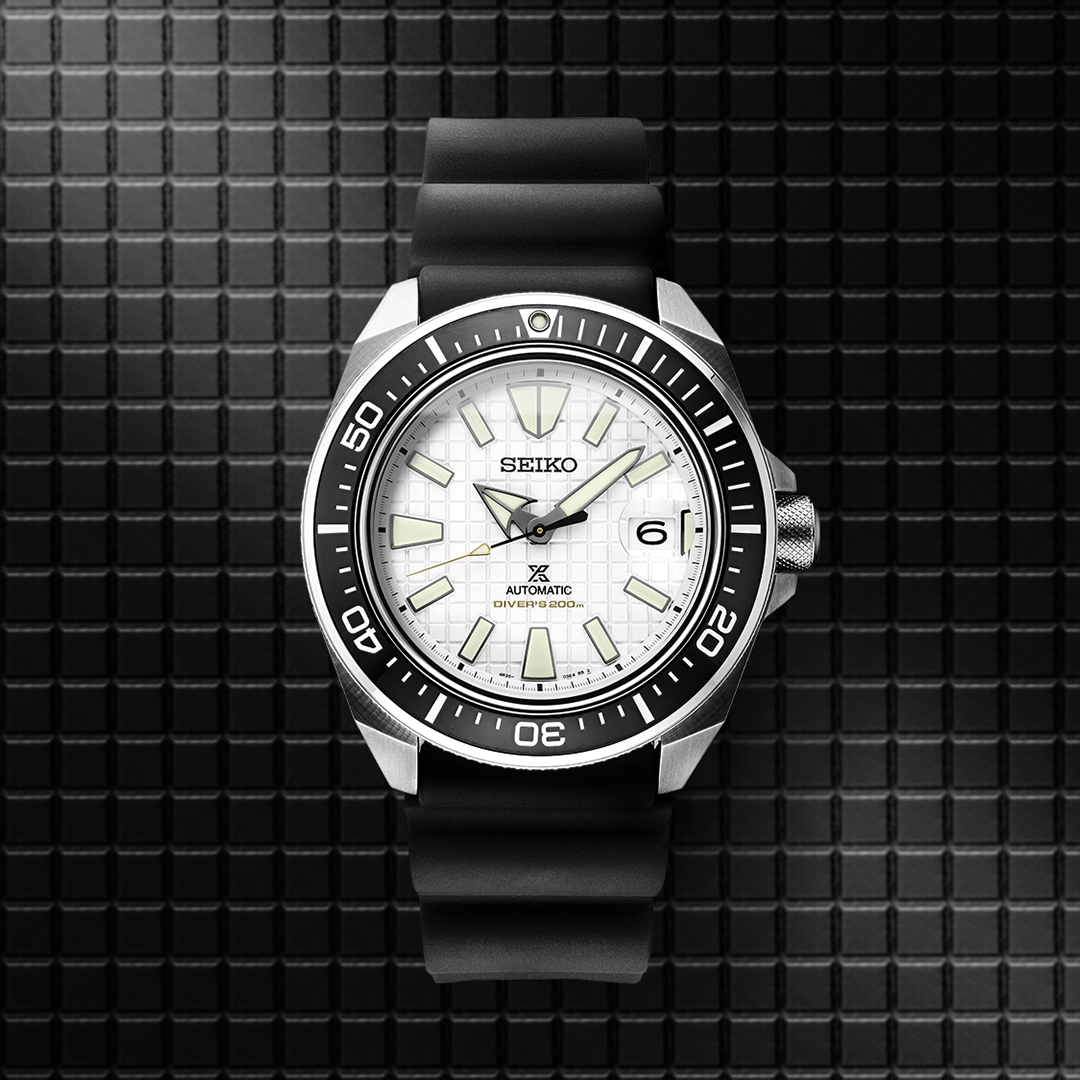 SEIKO X PROSPEX Silicone Band White Dial Diver Watch SRPE37