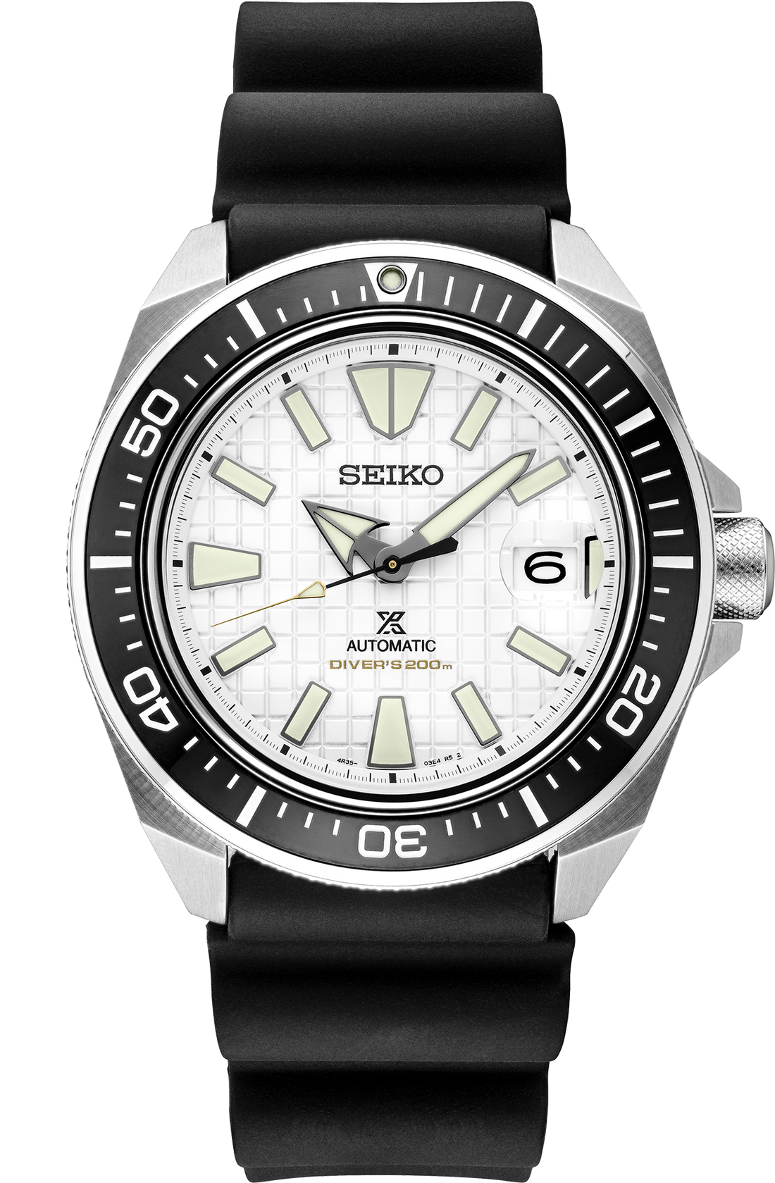 SEIKO X PROSPEX Silicone Band White Dial Diver Watch SRPE37