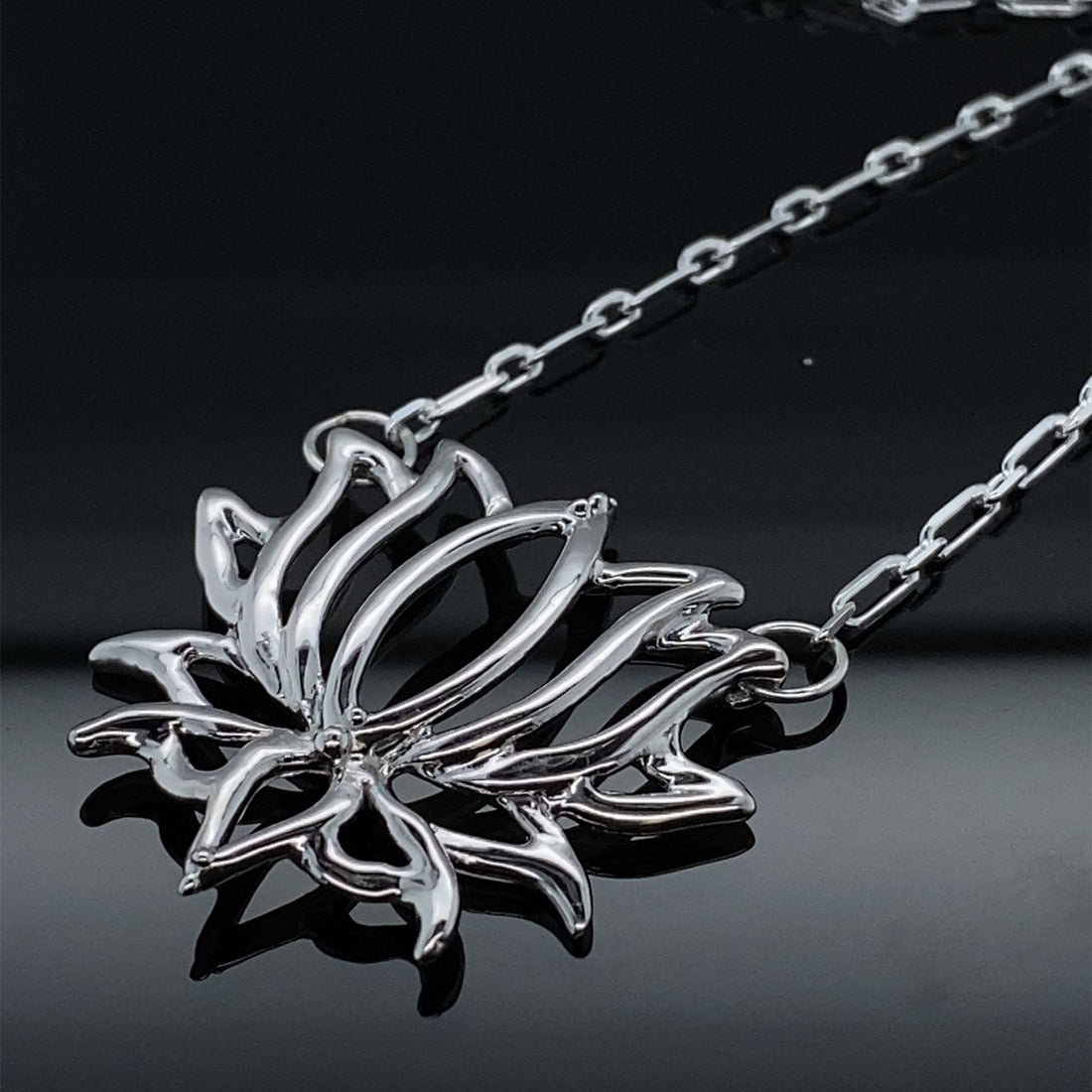 Sacred Lotus Link Chain Necklace
