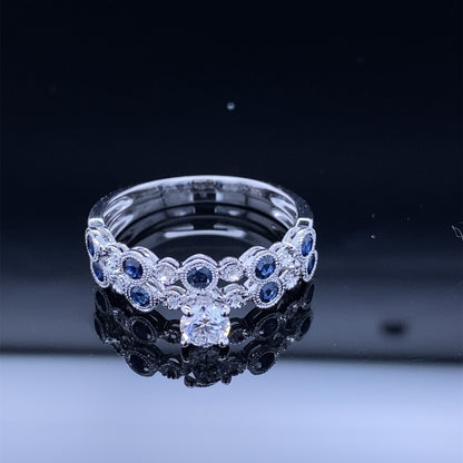 Crown Jewels Sapphire Studded Diamond Engagement Set