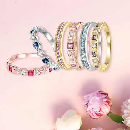 Romantic Rings of Gold and Gemstones