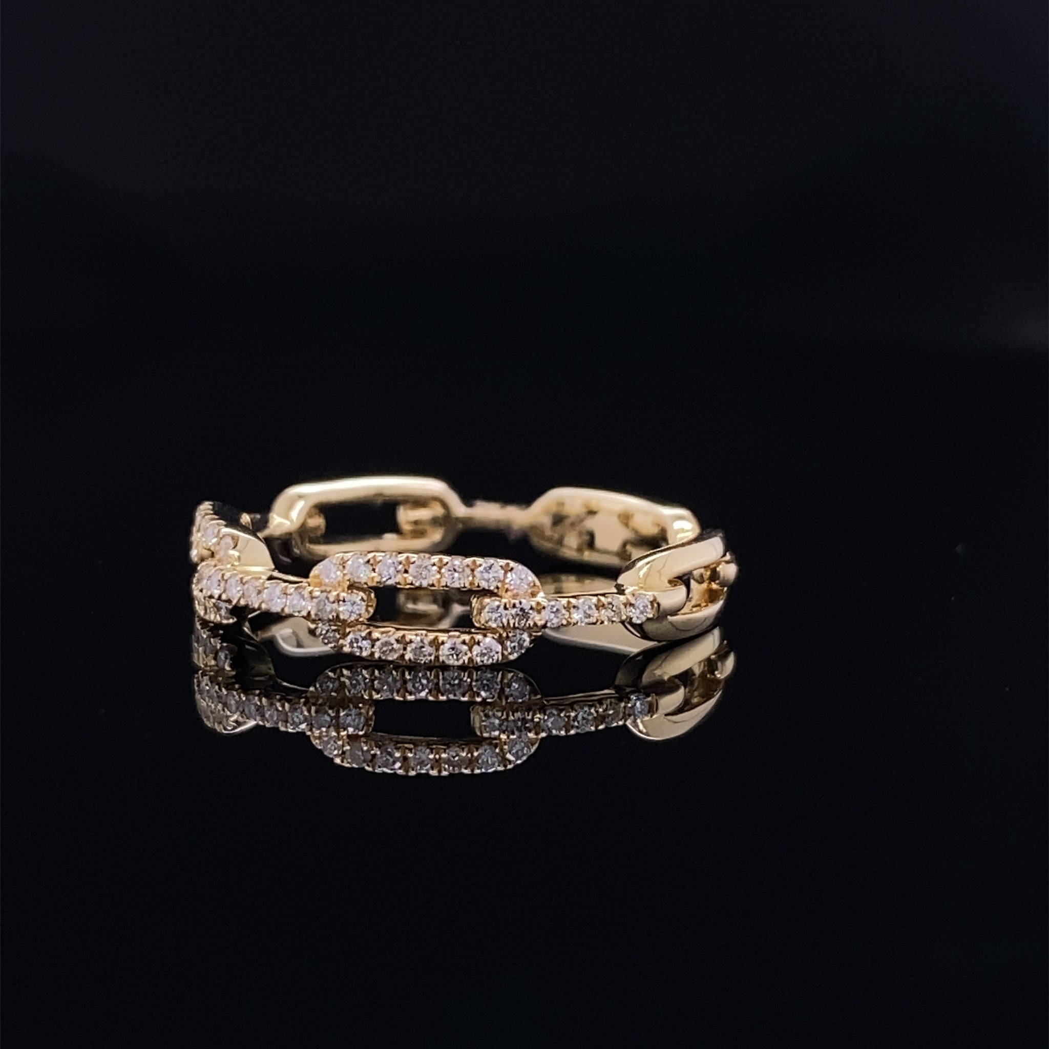 Diamond Pav&amp;eacute; Chain Link Iconic Ring