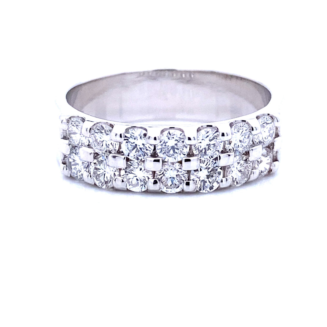 Sustainable White Double Diamond Band