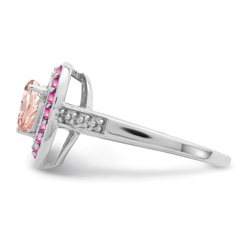 Sterling Silver Morganite Heart Ring