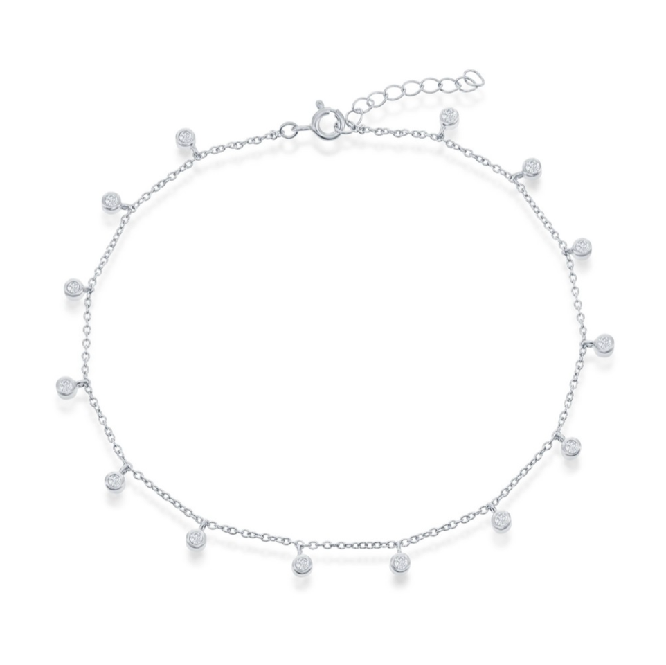 Little Silver Twinkles Ankle Bracelet