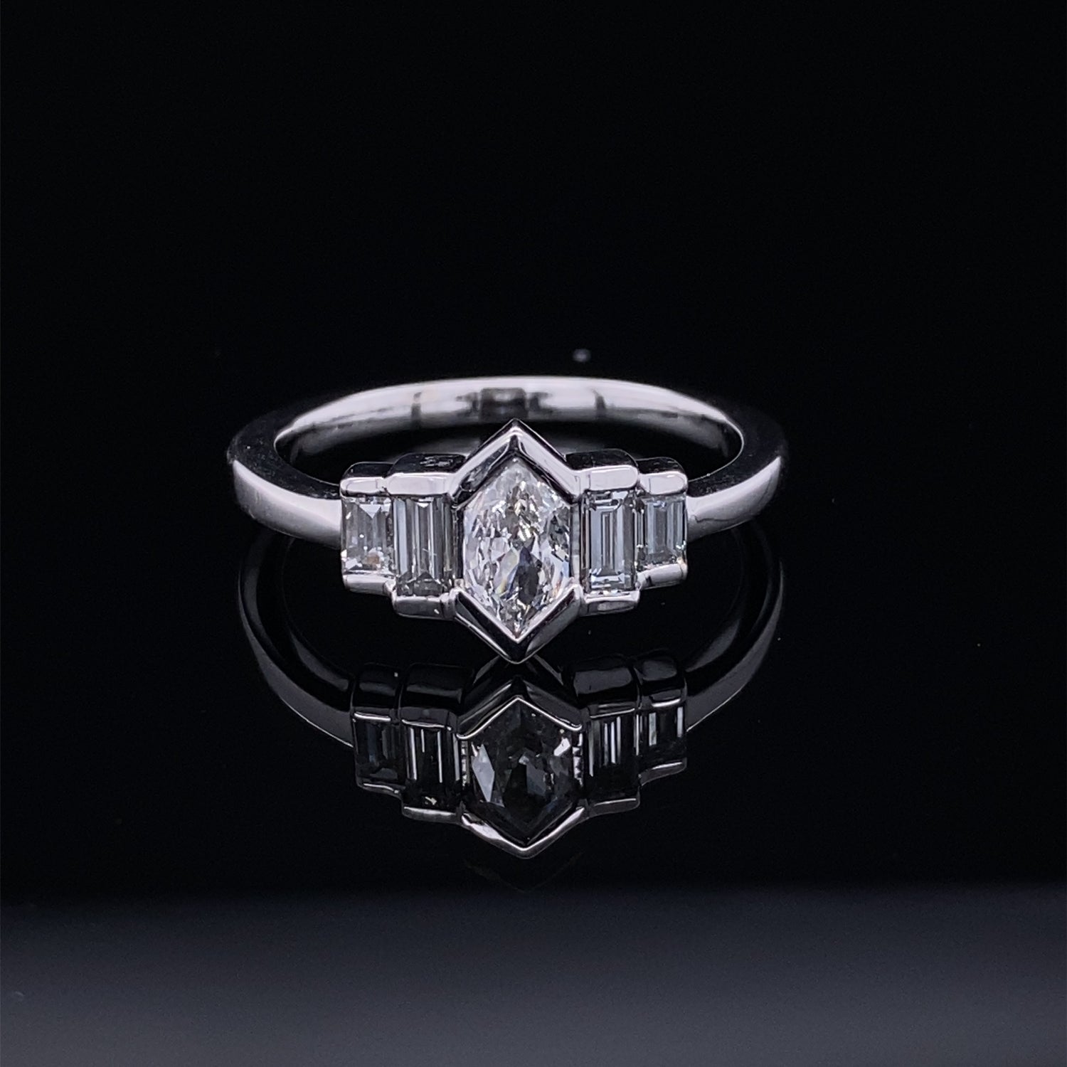 Royal Duchess Cut and Baguette Diamond Ring