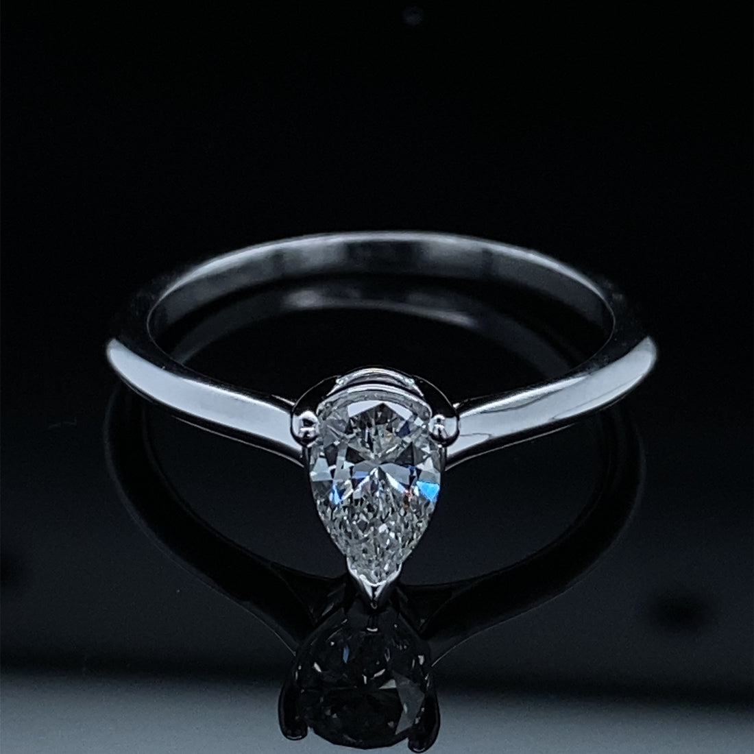 Earth Mined Brilliant Tear Drop Diamond Ring