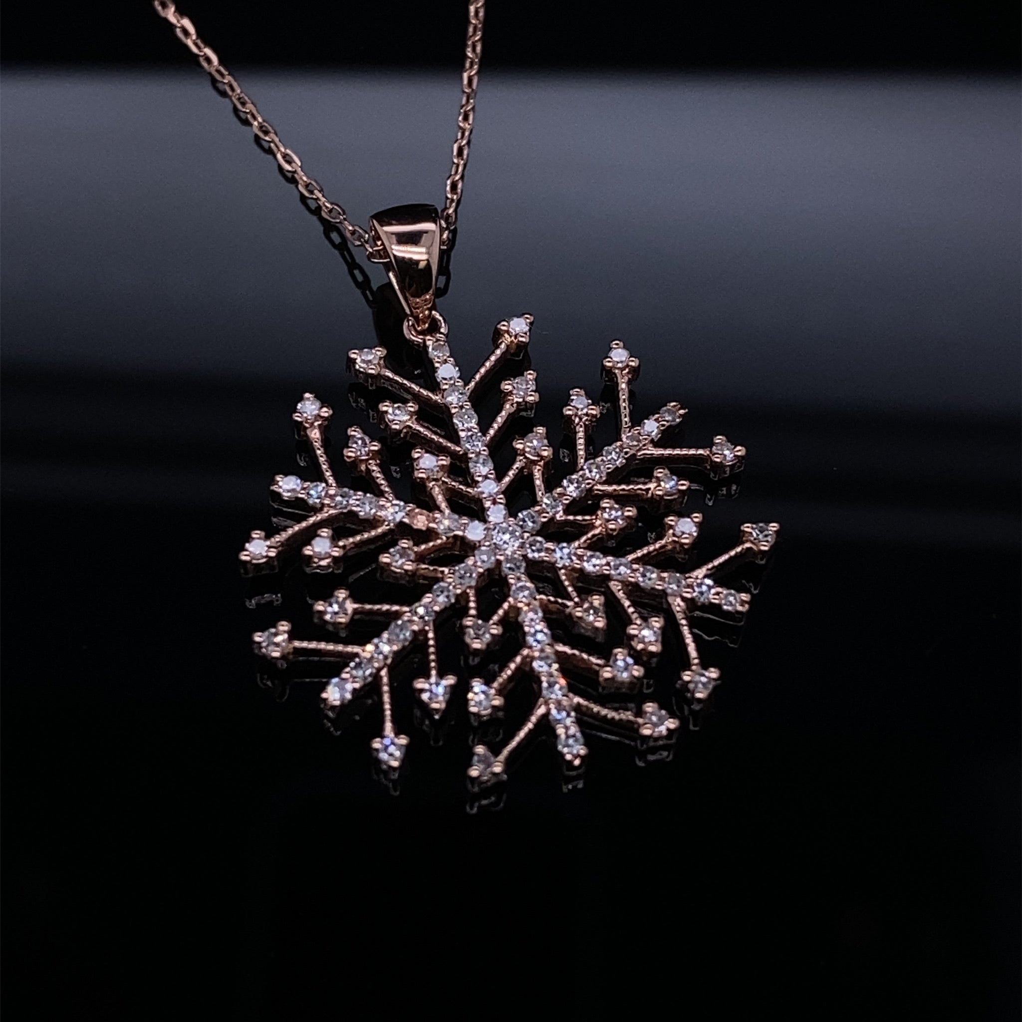 1/3ct Forever Frozen Golden Snowflake in Diamonds