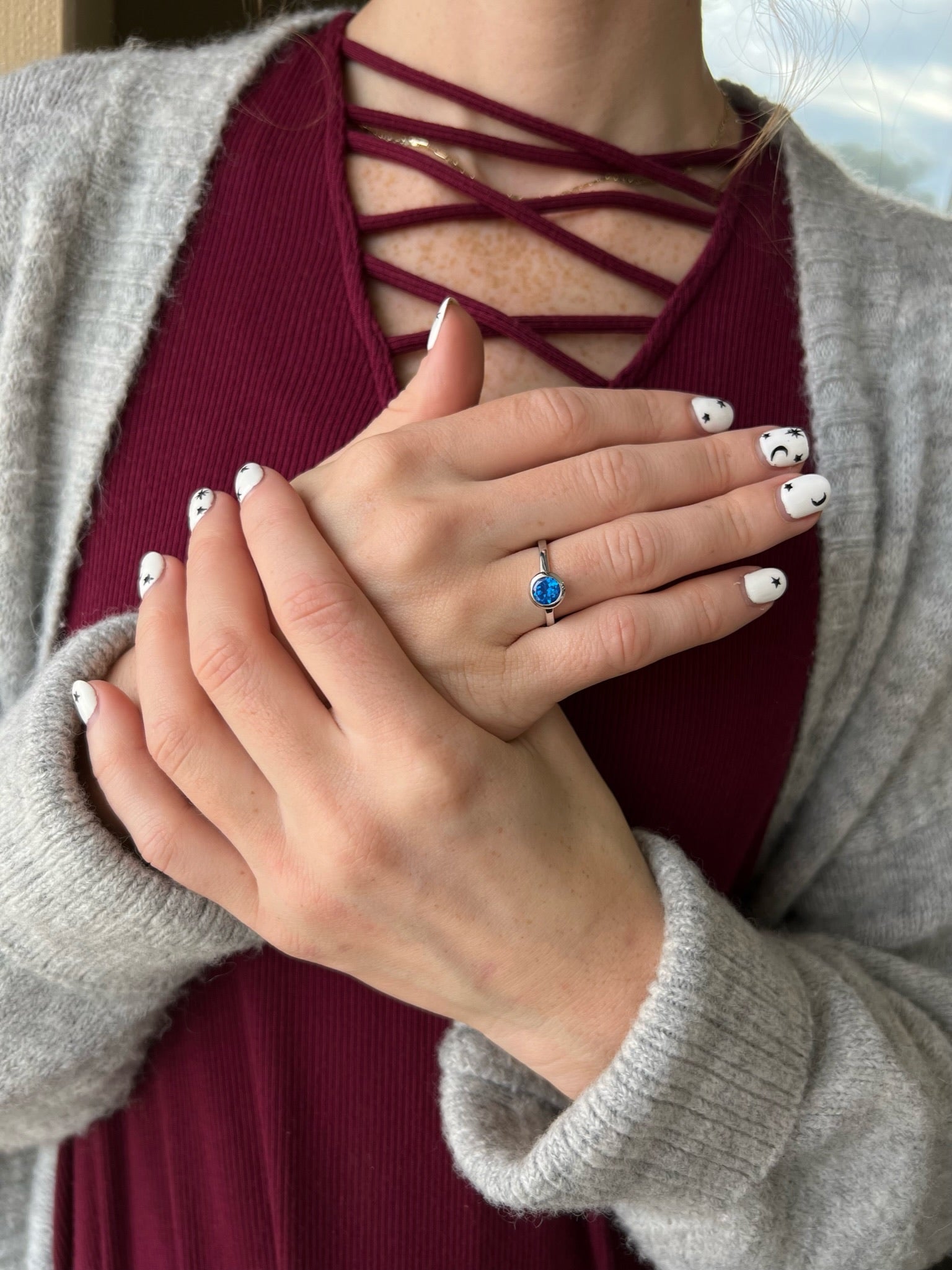 Bezel Gemstone Pop Stackable Ring