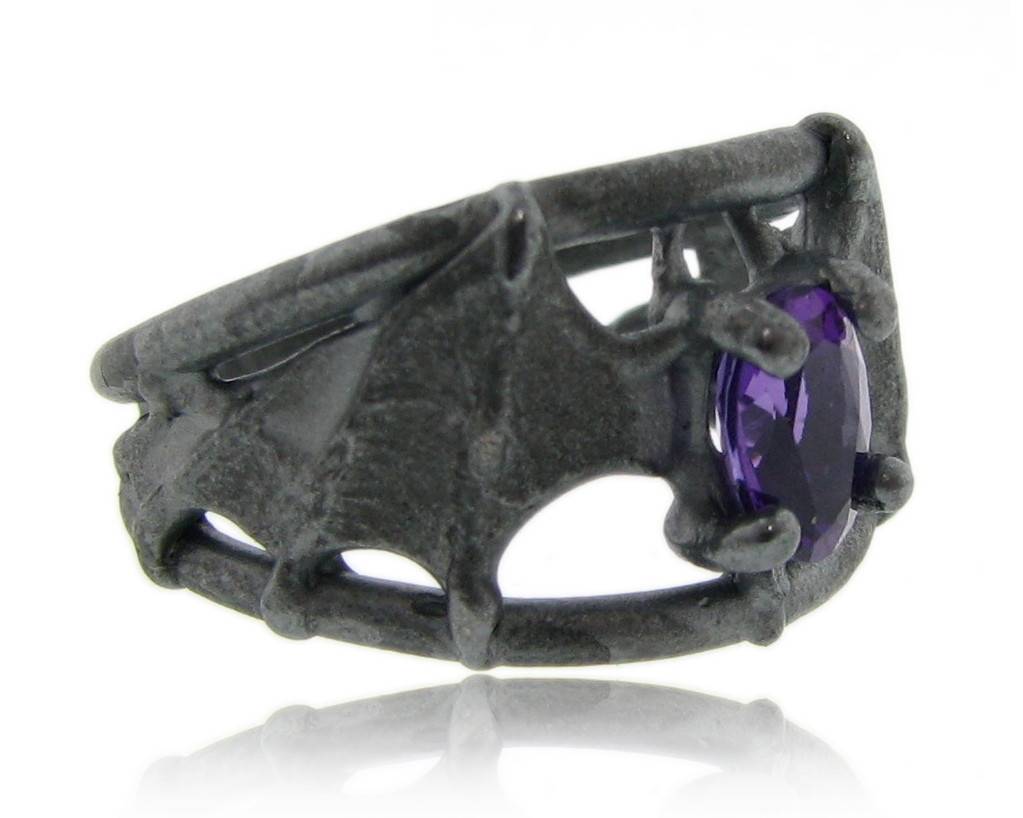 Ameythst Black Silver, Bat Ring