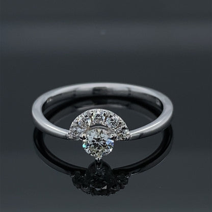 .40ct Crescent Engagement Ring 18k White Gold