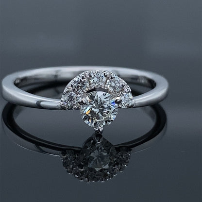 .40ct Crescent Engagement Ring 18k White Gold